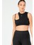Siyah Slim Fit Düz O Yaka Yüksek Bel Askı Detaylı Toparlayıcı Kadın Tayt Takım - SB0849 5