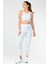 Beyaz Slim Fit Desenli Micro Açık Yaka Yüksek Bel Toparlayıcı Kadın Tayt Takım - SB0846 1