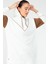 Ekru Regular Fit Çift Renk Pamuklu Kapüşonlu Dar Paça Kadın Eşofman Tunik Takım - SA2630 5