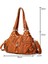 Siyah Stil Yıkanmış Pu Deri Kadın Omuz Çantası Moda Tasarımı Düğme Perçin Örgü Crossbody Çanta Eski Büyük Çanta Kadın Seyahat Kılıfları (Yurt Dışından) 4