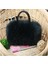 Siyah-B Tarzı Yeni Lady Kız Pretty Sevimli Faux Tavşan Kürk Çanta Omuz Askılı Çanta Tote Moda Kadınlar Uzun Kürk Çim Çanta Messenger Çanta (Yurt Dışından) 2