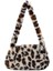 Beige Leopard Style Fashion Women's Bag Trend Baguette Bag Plush Animal Print Shopper Purses Female Autumn Handbag Shoulder Underarm Bag (Yurt Dışından) 1