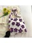 Mor Tarzı 30X30X2CM Ins Women Flower Print Shoulder Bags New Winter Soft Plush Bucket Bags Female Open Pocket Crossbody Furry Fluffy Tote Bags (Yurt Dışından) 1