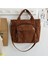 Dış Fermuar Kahverengi Tarzı Hylhexyr Kadife Omuz Çantası Kadın Vintage Alışveriş Çantaları Fermuar Kız Öğrenci Bookbag Çanta Dış Cep ile Rahat Tote (Yurt Dışından) 1