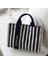 Lacivert Tarzı Moda Çizgili Kadın Omuz Çantası Kore Tarzı Kanvas Sling Çanta Küçük Kare Crossbody Çanta Anne Basit Seyahat Çantaları (Yurt Dışından) 2
