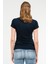 Lacivert Slim Fit Düz Modal O Yaka Kısa Kol Kadın Tişört - SF0601 4