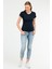 Lacivert Slim Fit Düz Modal O Yaka Kısa Kol Kadın Tişört - SF0601 5