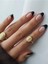 Kalıcı Nail Art Siyah French Badem Model 24'lü Takma Tırnak Seti 1