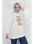 71105 Inci ve Nakış Detaylı 2 Iplik Kumaş Sweatshirt 2