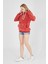 Grody.t Kapüşonlu Peluş Sweatshirt Hoody Nar Rengi 1