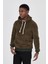 Kapüşonlu Peluş Sweatshirt Hoody Haki 1