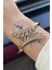 Rose Gold Renk Yaprak Figürlü Çelik Kelepçe Bileklik 1