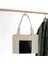 Deri Cepli Kanvas Tote Bag, Orta Boy Krem-Lacivert Kadın Kol ve Omuz Çantası, 35X25 Cm, Iç Cepli 2