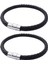 2x Paslanmaz Çelik Deri Bileklik, Örgülü Deri Bileklik, Erkek Kadın Için, Siyah - Genişlik 6mm - Uzunluk 19CM (Yurt Dışından) 1