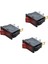 3x Basmalı Anahtar Açık Kapalı Parlak Bipolar 28X10MM 250V 15A 3 Terminal Kırmızı (Yurt Dışından) 2