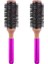 2x Yuvarlak Tarak Saç Şekillendirici Saç Fırçası Tarak Kıvırcık Saç Yuvarlak Namlu Saç Tarak Salon Şekillendirici Aracı Metal Kolu (Yurt Dışından) 2