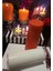 Iv Candles Homedecor 2'li Turuncu Beyaz Baton Mum 4