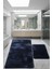 Relax Lacivert 80X150 + 50X80 cm Büyük Ebat 2'li Banyo Halısı Paspası Seti Kaymaz Klozet Takımı 1