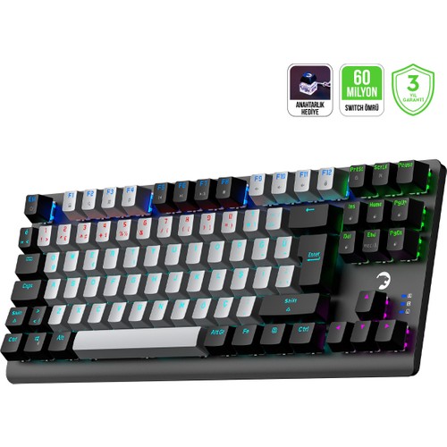 Gamepower Eva 5 60M Mekanik Switch Türkçe Q 88 Tuş USB Gaming Klavye