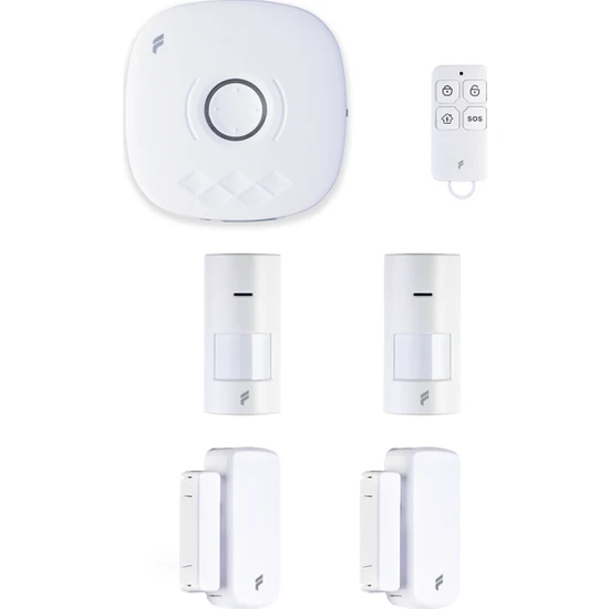Fonri Akıllı Pratik Alarm Seti; Akıllı Alarm, 2x Akıllı Kapı Pencere ve 2x Akıllı Hareket Sensörü, Kumanda