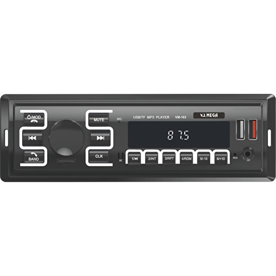 Çift USB Girişli Bluetooth Oto Teyp Araba Teybi Radyo Sd Aux Teyp Amfi Çıkışlı Kumandalı 012