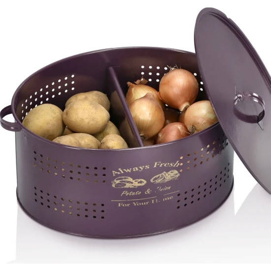 Merisa Home Bölmeli Patates Soğan Kutusu D-2014MRD Mürdüm
