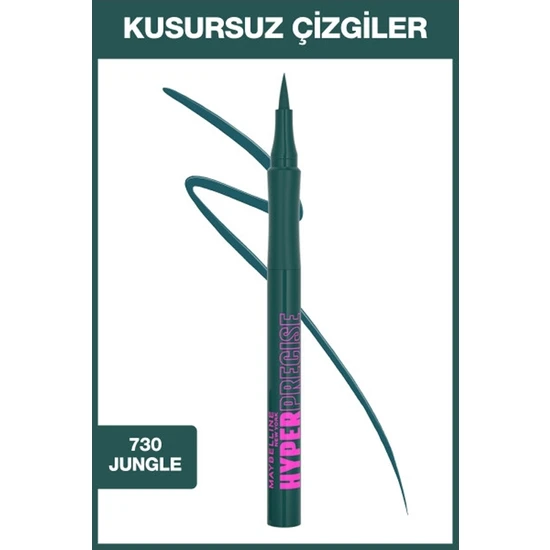 Maybelline New York Hyper Precise All Day Likit Liner 730 Jungle Green