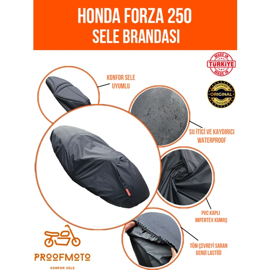 PROOFMOTO Honda Forza 250 Su Geçirmez Sele Brandası