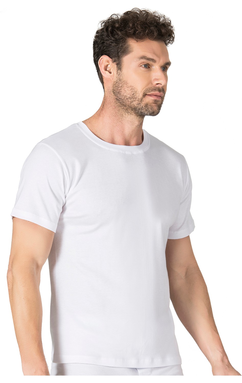 Özkan Underwear 0116 Erkek Ribana Kapalı Yaka Yarım Kol Fanila görsel 4