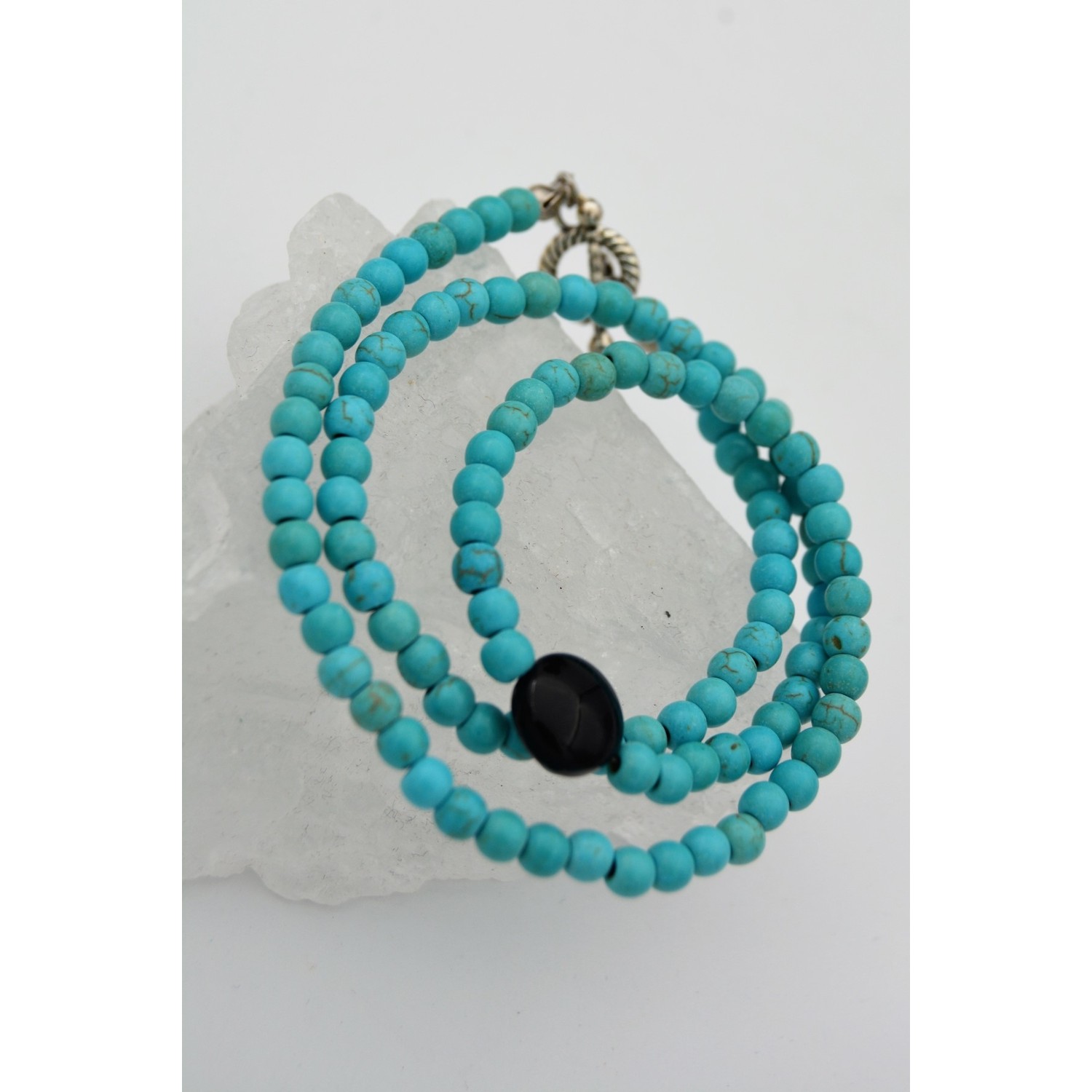 Stoneage Oniks ve Turkuaz T Kilit Kolyesi Fiyatı