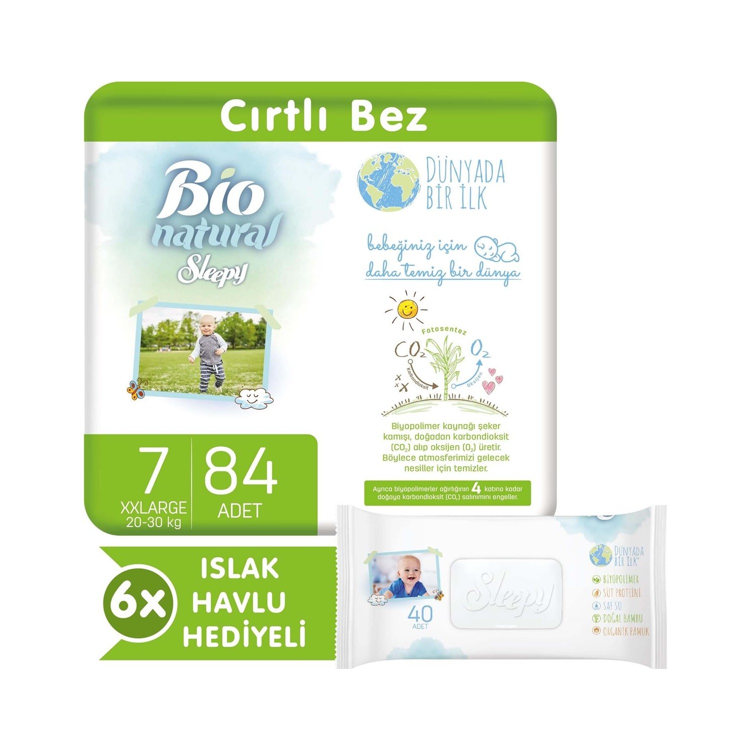 Sleepy Bio Natural Bebek Bezi 7 Numara Xxlarge 84 Adet