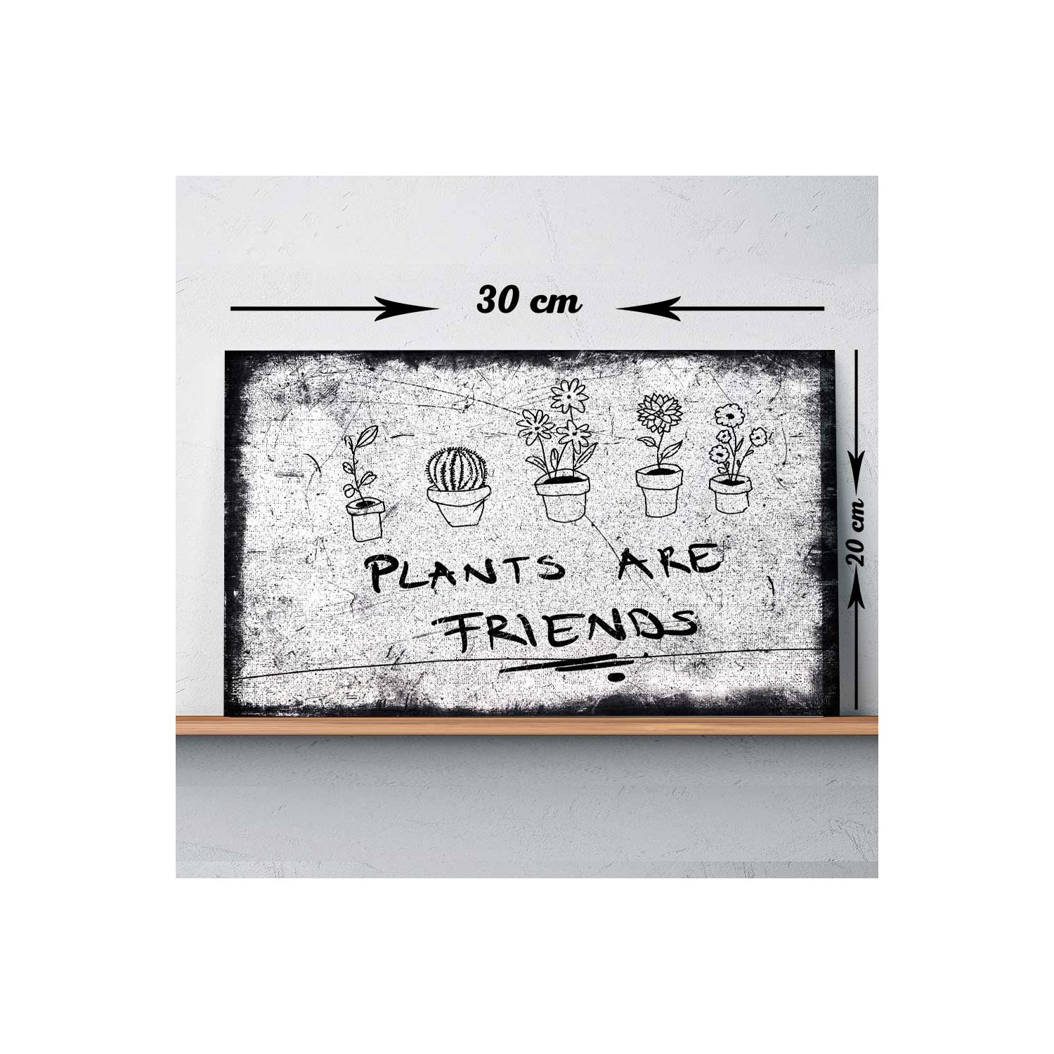 Bir Dunya Hediye Plant Are Friend Baskili Vintage Tablo Fiyati