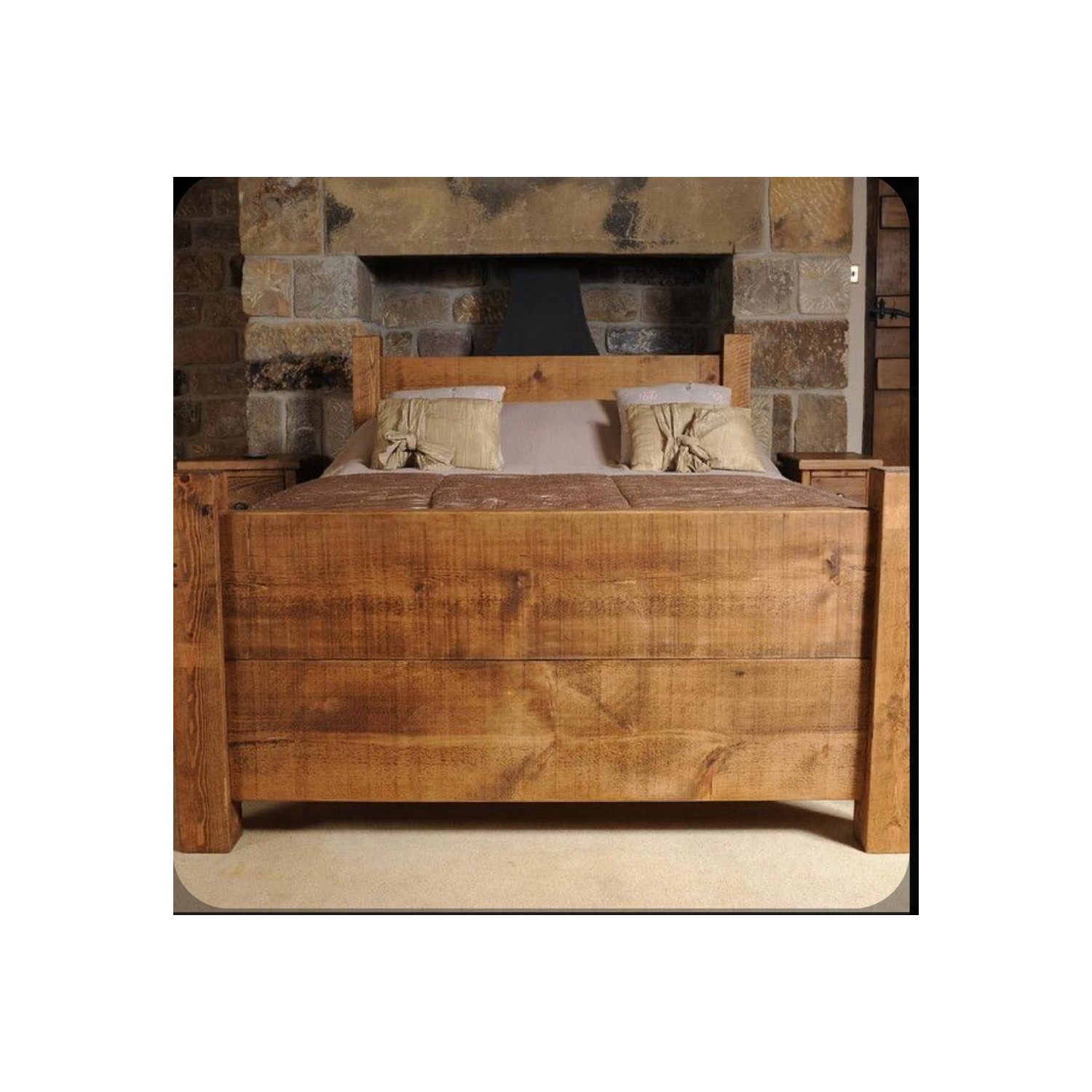 Brady Mobilya Lux Ares Çift Kişilik Masif Doğal Ahşap Fiyatı