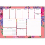 FAbooks Suluboya Çiçekli A4 Haftalık Planlayıcı Pembe