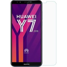 Fibaks Huawei Y7 2018 Ekran Koruyucu Kısa Temperli Sert Cam 9H Kırılmaz Cam Koruma Maxi