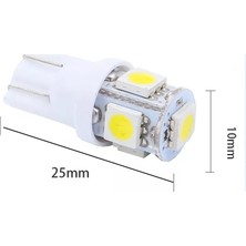 Gürler 5 Adet T10 LED 12V Beyaz Park LED Plaka LED Tavan LED Ampül 5 Ledli