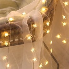 Orijinaldükkan 2 Metre LED Işıklı Yıldız Dizeleri Dekoratif Pilli Animasyonlu Ev Aydınlatma