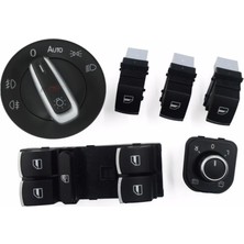 Volkswagen Jetta Far Ayar ve Cam Düğme Seti Krom 2010--2016