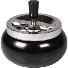 Cool Bas-Çevir Metal Hazneli Küllük Siyah 13cm