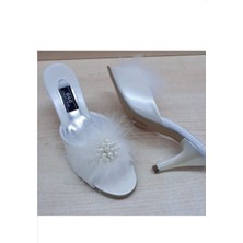 Kadın Ekru Gelin Çeyiz Terliği