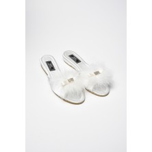 Kadın Ekru Gelin Çeyiz Terliği