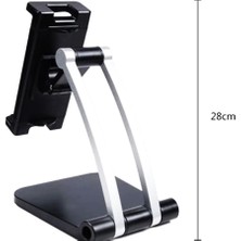 CoverZone Folding Q010 Ayarlanabilir Tablet Telefon Tutucu Max 9,45 Inch Masaüstü Tablet Telefon Standı Siyah