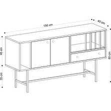 Decormet Freya Konsol Safir Meşe