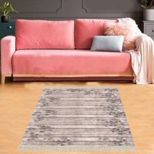 Bona Fortuna Çiçek Desenli Dijital Baskı Yıkanabilir Kaymaz Taban Vintage Salon Halı ve Yolluk