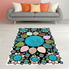 Bona Fortuna Jüt Hasır Kilim Görünümlü Dijital Baskılı Kaymaz Taban Yıkanabilir Modern Salon Halısı ve Yolluk