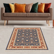 Bona Fortuna Osmanlı Motifler Çiçek Desenli Etnik Dijital Baskı Yıkanabilir Kaymaz Taban Salon Halı ve Yolluk