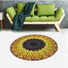 Bona Fortuna Jüt Hasır Kilim Görünümlü Dijital Baskılı Kaymaz Taban Yıkanabilir Modern Salon Halısı ve Yolluk