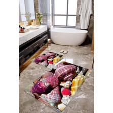 Mekta Home 3 Boyutlu Salyangoz Desenli 2'li Banyo Paspas Takımı MKTPP-2004 60 x 100 cm 50 x 60 cm