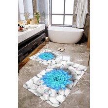 Mekta Home 3 Boyutlu Yıldız Çiçeği 2'li Banyo Paspas Takımı MKTPP-2025 60 x 100 cm 50 x 60 cm