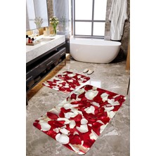 Mekta Home Gül Yapraklı 2'li Banyo Paspas Takımı MKTPP-2040 60 x 100 cm 50 x 60 cm